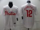 MLB Philadelphia Phillies #12 Schwarber White Game Nike Jersey