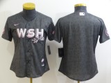 Women MLB Washington Nationals Black 2022 Gray City Connect Cherry Blossom Jersey