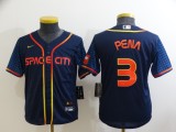 Youth Houston Astros #3 Jeremy Peña 2022 Navy City Connect Jersey