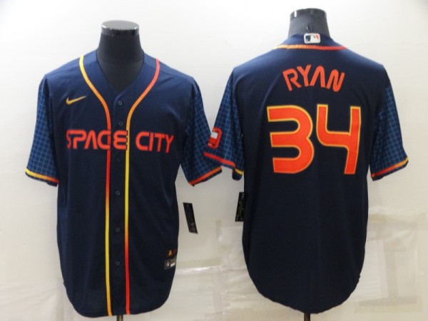 MLB Houston Astros #34 Nolan Ryan 2022 Navy City Connect Jersey