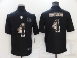 Men's Cleveland Browns #4 Deshaun Watson Black Statue Of Liberty Limited Jersey