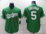 MLB Los Angeles Dodgers #5 Freddie Freeman Green Game Jersey