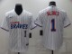 MLB Atlanta Braves #1 Ozzie Albies 2022 White/Gold World Series Champions Program Jersey