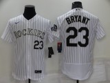 MLB Colorado Rockies #23 Bryant White Flex Base Elite Jersey