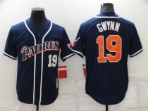 MLB San Diego Padres #19 Gwynn Blue Throwback Jersey