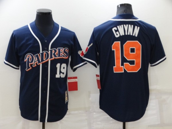 MLB San Diego Padres #19 Gwynn Blue Throwback Jersey