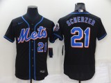 MLB New York Mets #21 Scherzer Black Elite Jersey