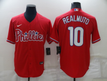 MLB Philadelphia Phillies #10 Realmuto Red Game Jersey