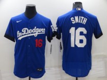 MLB Los Angeles Dodgers #16 Smith Royal Blue City Connect Flex Base Elite Jersey