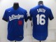 MLB Los Angeles Dodgers #16 Smith Royal Blue City Connect Flex Base Elite Jersey