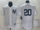 MLB New York Yankees #20 Jorge Posada White Flex Base Elite Jersey