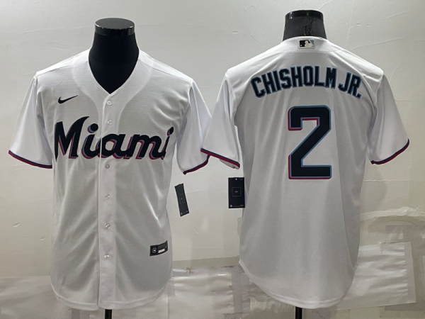 MLB Miami Marlins #2 Jazz Chisholm Jr. White Nike Game Jersey