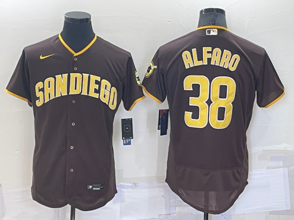 MLB San Diego Padres #38 Jorge Alfaro Brown Flex Base Elite Jersey