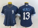 Women Kansas City Royals #13 Perez 2022 Navy City Connect Jersey