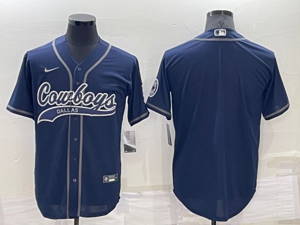 Men's Dallas Cowboys Blank Blue Baseball Nike Jersey