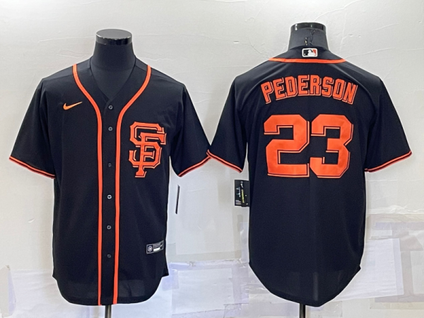 MLB San Francisco Giants #23 Pederson Black Game Jersey
