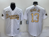 MLB Atlanta Braves #13 Ronald Acuña Jr. White 2022 All-Star Jersey