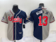 MLB Atlanta Braves #13 Ronald Acuna Jr. Gray Navy Two Tone Split Jersey