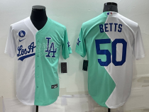 MLB Los Angeles Dodgers #50 Mookie Betts White/Green 2022 All-Star Jersey