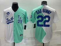 MLB Los Angeles Dodgers #22 Bad Bunny White/Green 2022 All-Star Jersey
