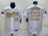 MLB Los Angeles Dodgers #22 Kershaw 2022 All-Star White Flex Base Elite Jersey