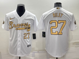 MLB Atlanta Braves #27 Austin Riley White 2022 All-Star Jersey