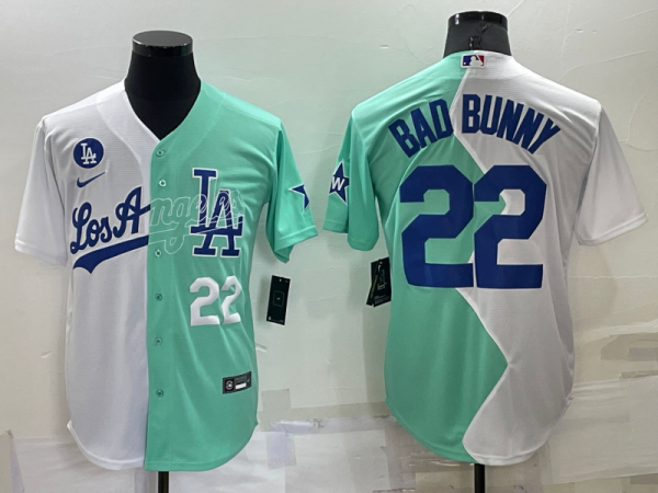 MLB Los Angeles Dodgers #22 Bad Bunny White/Green 2022 All-Star Jersey