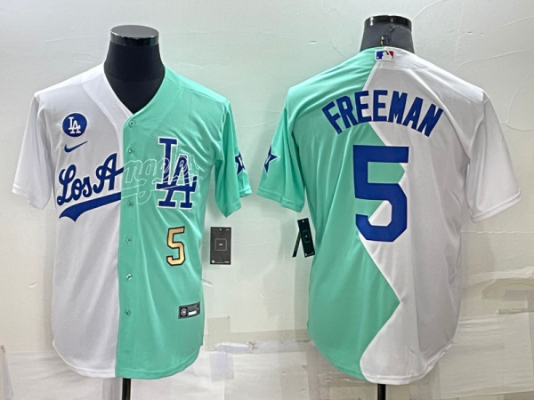 MLB Los Angeles Dodgers #5 Freddie Freeman White/Green 2022 All-Star Jersey