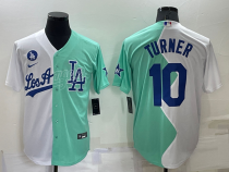 MLB Los Angeles Dodgers #10 Turner White/Green 2022 All-Star Jersey