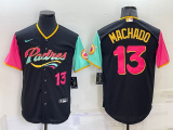 MLB San Diego Padres #13 Manny Machado Black 2022 City Connect Jersey
