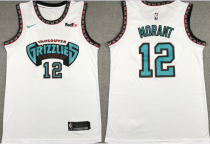 NBA Memphis Grizzlies #12 Ja Morant White Throwback Swingman Nike Jersey