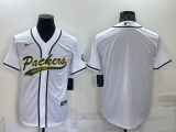 Men's Green Bay Packers Blank White Baseball Nike Jersey