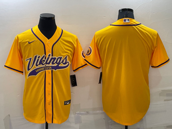 Men's Minnesota Vikings Gold Baseball Nike Jersey