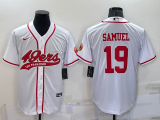 Men's San Francisco 49ers #19 Deebo Samuel White Baseball Jersey