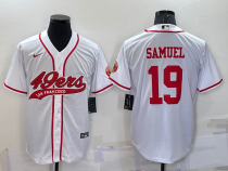 Men's San Francisco 49ers #19 Deebo Samuel White Baseball Jersey