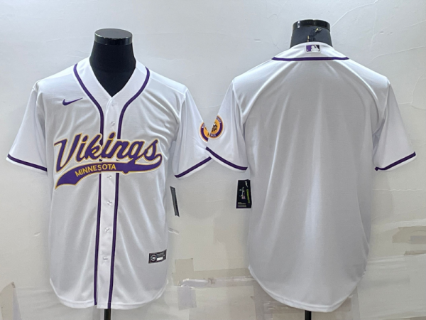 Men's Minnesota Vikings White Baseball Nike Jersey