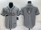 Men's Las Vegas Raiders Blank Grey Baseball Jersey