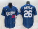 MLB Los Angeles Dodgers #26 Gonsolin Navy Thorwback Jersey