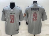 Men's Cincinnati Bengals #9 Joe Burrow Grey Atmosphere With Patch Fashion Limited Jersey