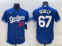 MLB Los Angeles Dodgers #67 Scully Blue Flex Base Elite Jersey