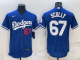 MLB Los Angeles Dodgers #67 Scully Blue Flex Base Elite Jersey