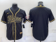 Men's Chicago Bears Black Gold With Patch Baseball Jersey
