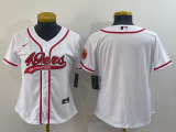 Women San Francisco 49ers Blank White Baseball Jersey