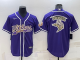 Men's Minnesota Vikings Purple Team Big Logo With Patch Baseball Nike Jersey