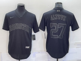 MLB Atlanta Braves #27 Austin Riley Black Pitch Black Fashion Jersey