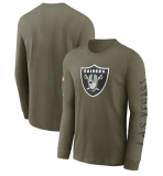 Men's Las Vegas Raiders 2022 Olive Salute To Service Long Sleeve T-Shirt