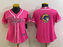 Women Los Angeles Rams Pink Team Big Logo With Patch Baseball Nike Jersey
