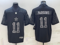 Men's Dallas Cowboys #11 Micah Parsons Black Reflective Limited Jersey