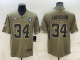 Men's Las Vegas Raiders #34 Bo Jackson 2022 Olive Salute To Service Limited Jersey
