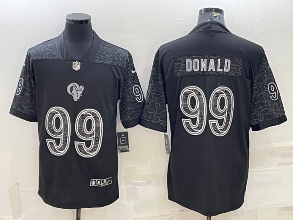 Men's Los Angeles Rams #99 Aaron Donald Black Reflective Limited Jersey